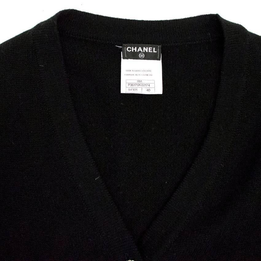  Chanel Long Cashmere Cardigan with Logo Buttons In Excellent Condition In London, GB