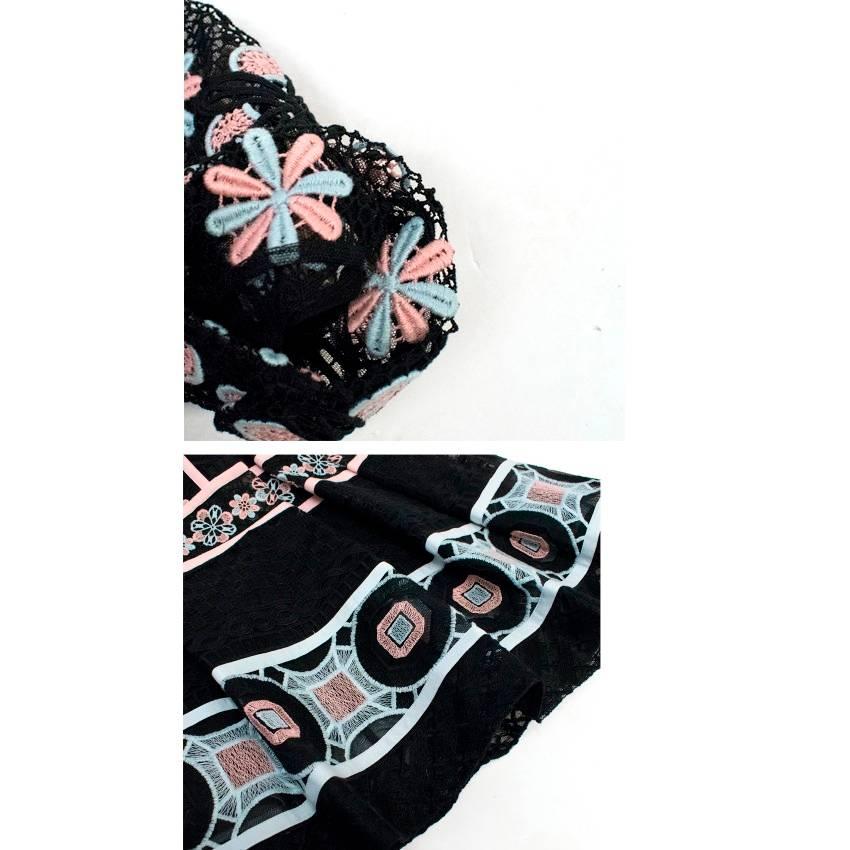 Black  Elie Saab Floral Crochet Couture Dress For Sale