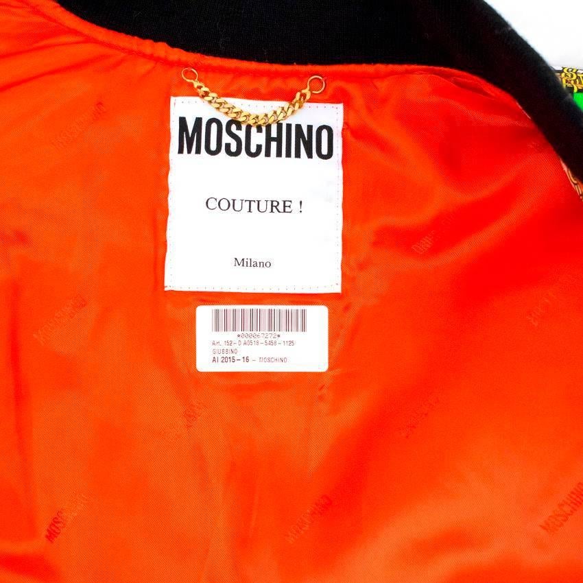 Moschino Couture Quilted Printed Silk-twill Bomber Jacket For Sale at ...