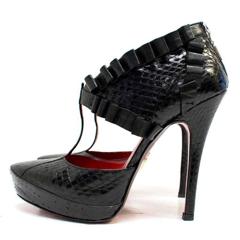 snakeskin stiletto heels