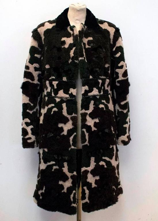 Fay Camouflage Coat with Mink and Rabbit Trimmings For Sale at 1stDibs