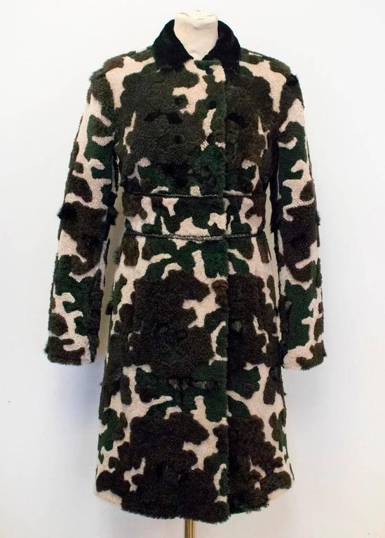 Fay Camouflage Coat with Mink and Rabbit Trimmings For Sale at 1stDibs
