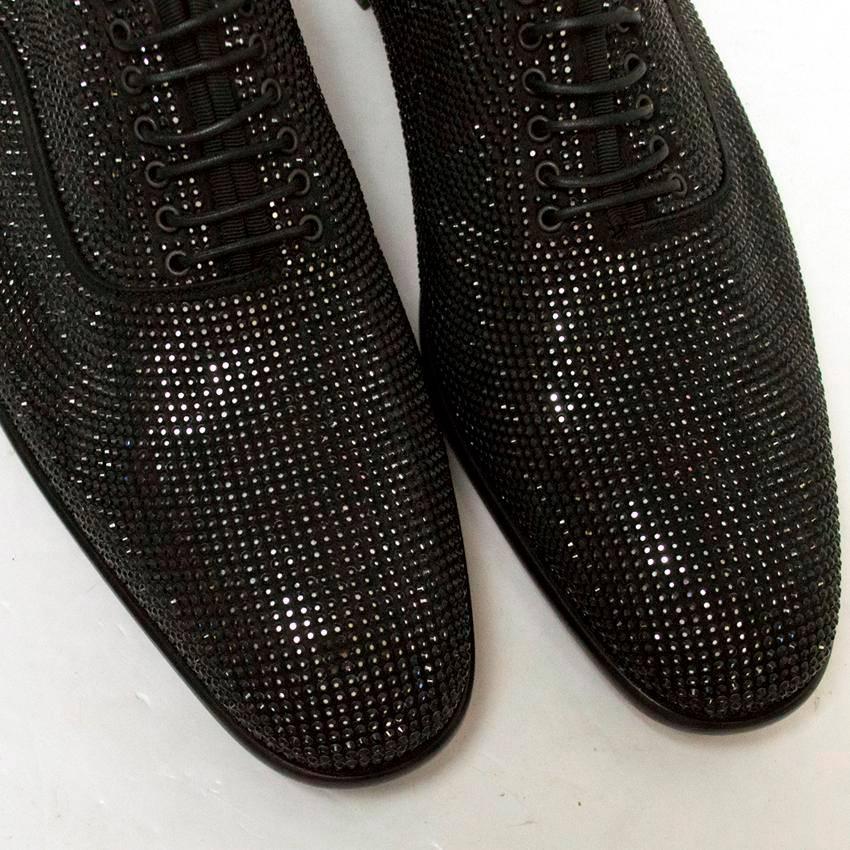 Men's Salvatore Ferragamo Black Swarovski Dress Shoes For Sale