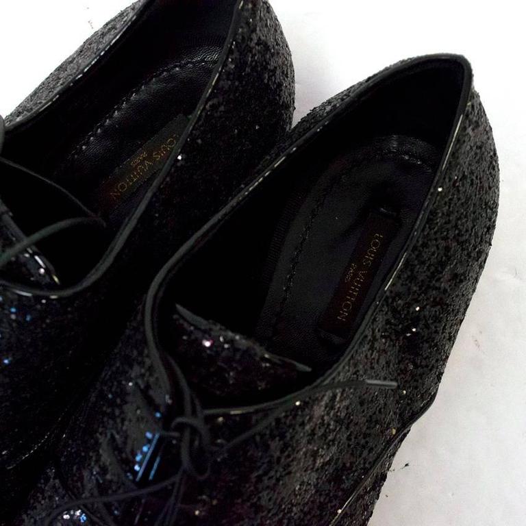 Louis Vuitton Black Glitter Dress Shoes