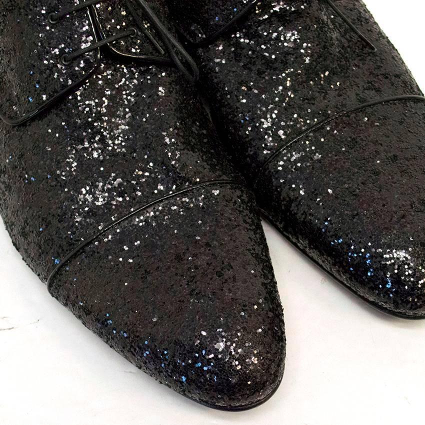Men's Louis Vuitton Black Glitter Dress Shoes For Sale