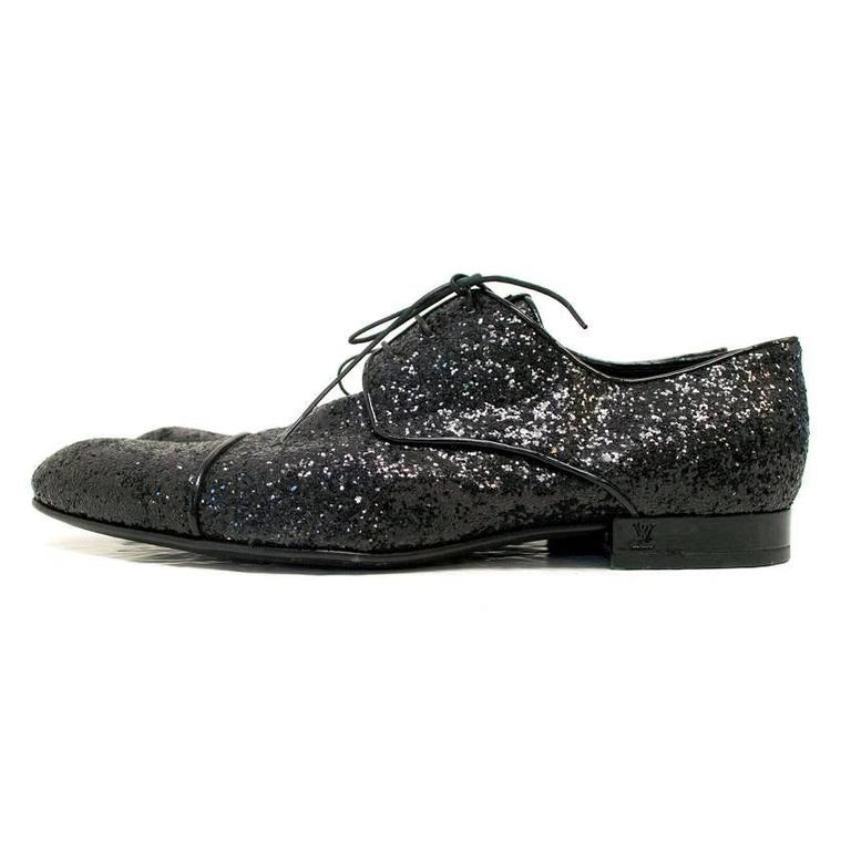 Louis Vuitton Black Glitter Dress Shoes For Sale at 1stdibs
