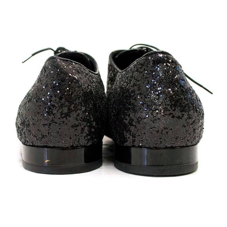 Louis Vuitton Black Glitter Dress Shoes For Sale at 1stdibs