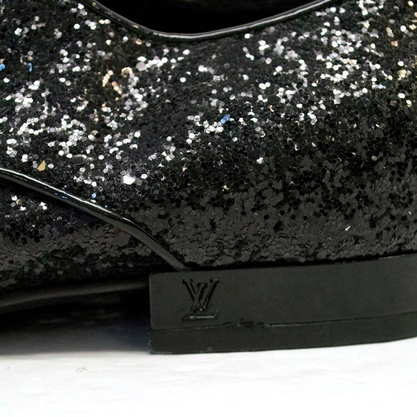 Louis Vuitton Black Glitter Dress Shoes For Sale 1