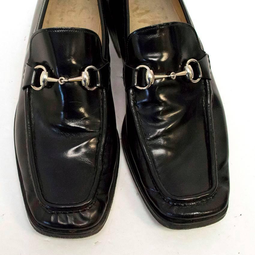 Gucci Black Leather Loafers For Sale 2