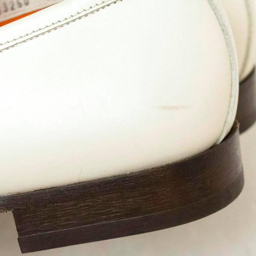 Salvatore Ferragamo White Leather Loafers For Sale 6