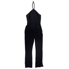 Balenciaga Black Halter Neck Crepe Jumpsuit