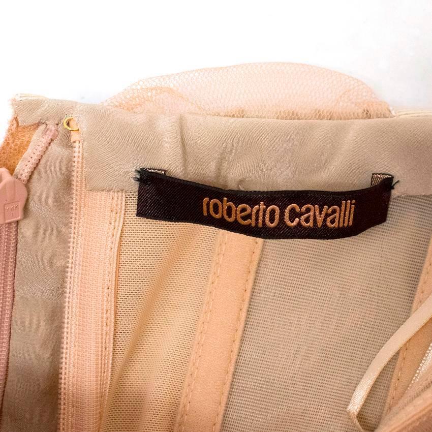 Brown Roberto Cavalli Pink Sequin Strapless Dress