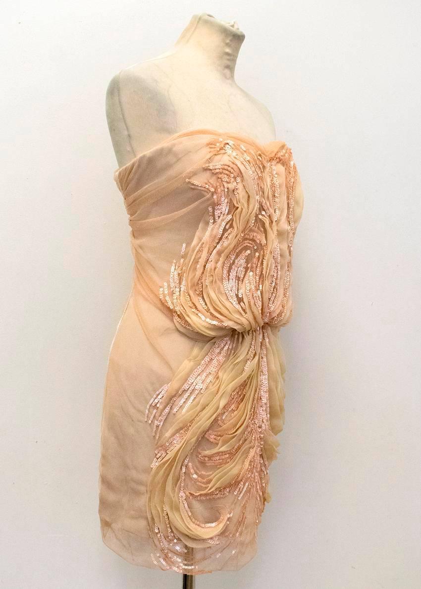 Roberto Cavalli Pink Sequin Strapless Dress 3