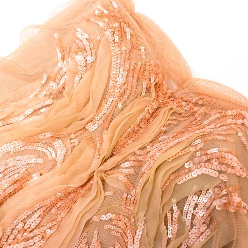 Roberto Cavalli Pink Sequin Strapless Dress 4