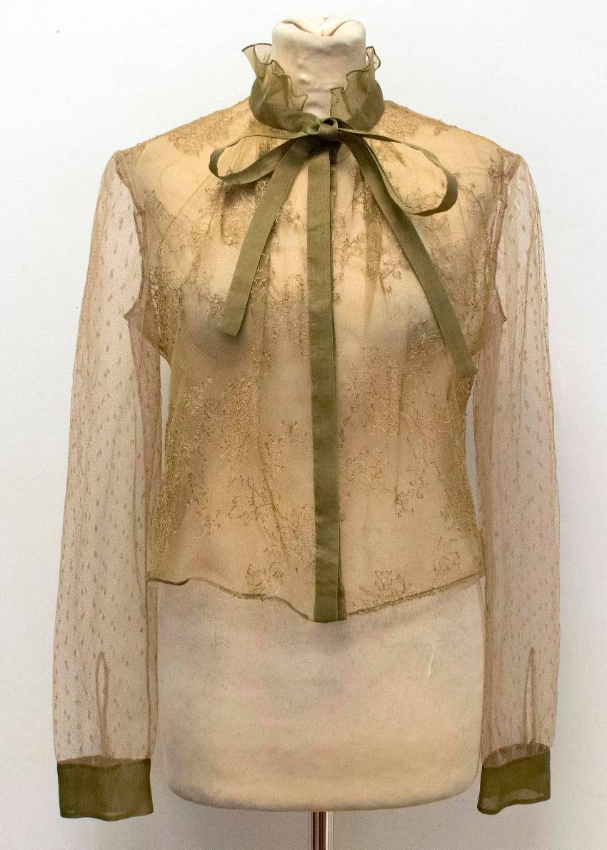 Valentino Delicate Lace Khaki Jacket  In Excellent Condition In London, GB