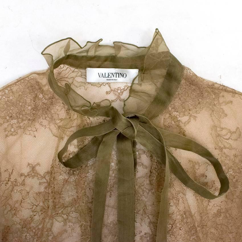 Valentino Delicate Lace Khaki Jacket  1