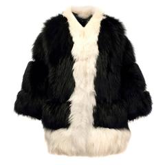Cecile Black And White Fox Fur Coat 5