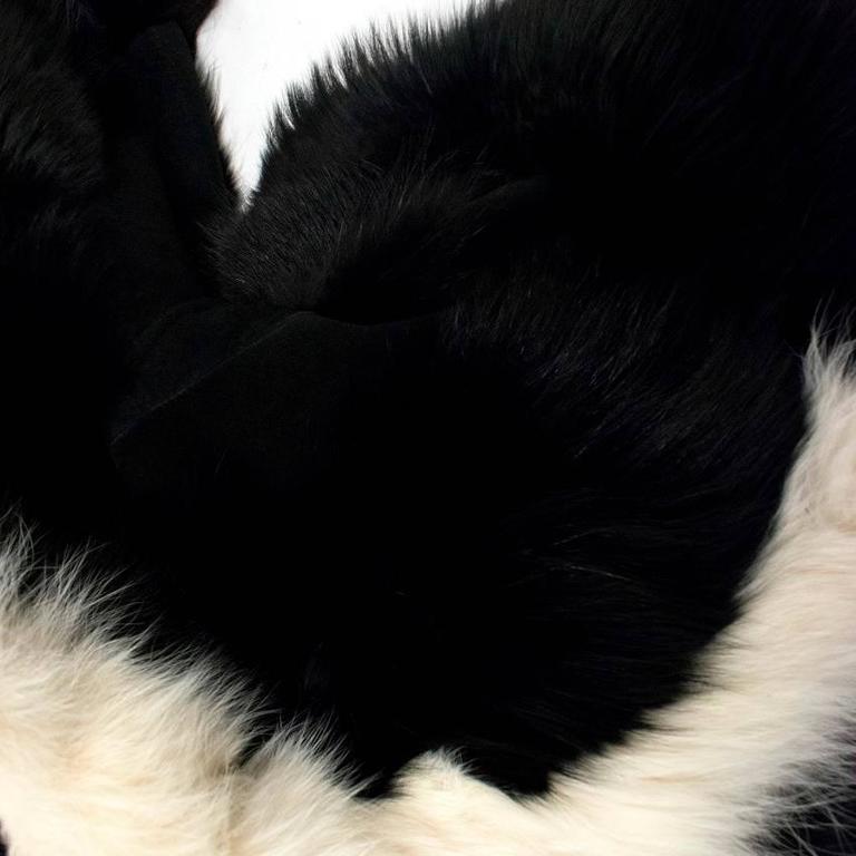 Cecile Black And White Fox Fur Coat For Sale at 1stdibs