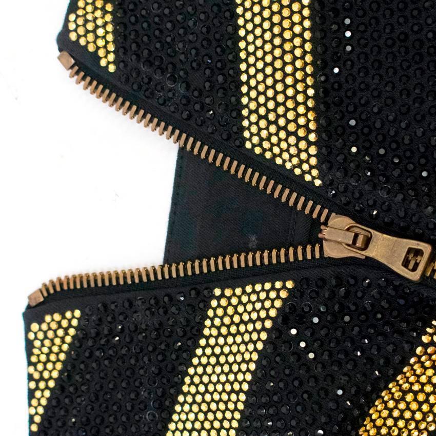 Women's Balmain Black and Gold Crystal Embellished Mini Skirt  For Sale