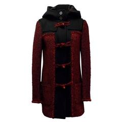 Chanel Red and Black Patterned Coat