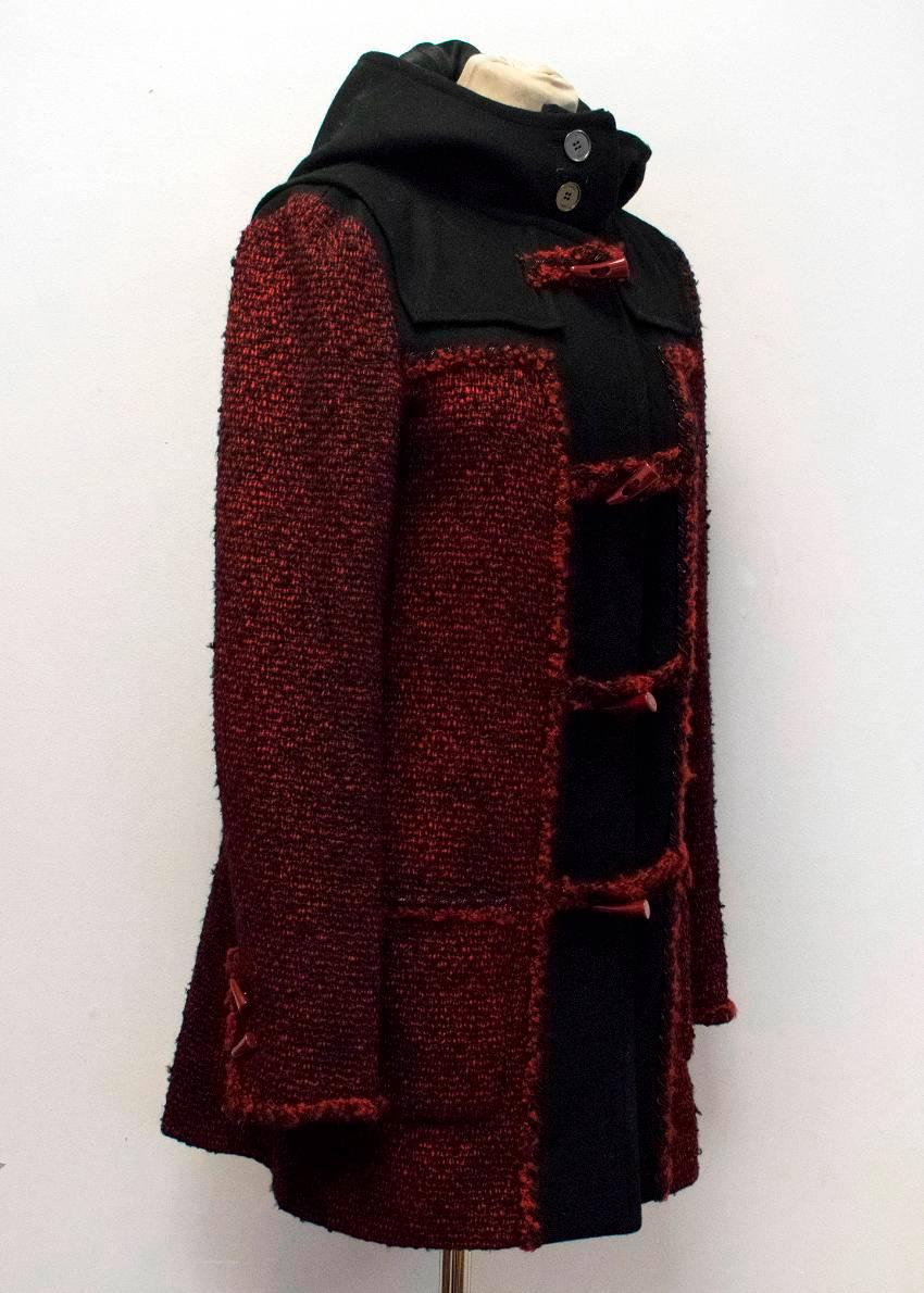 Chanel Red and Black Patterned Coat For Sale 4