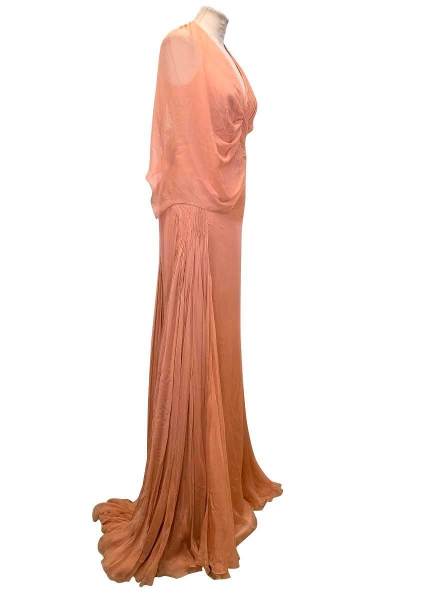 Women's Atelier Versace Blush Ruched Gown  For Sale