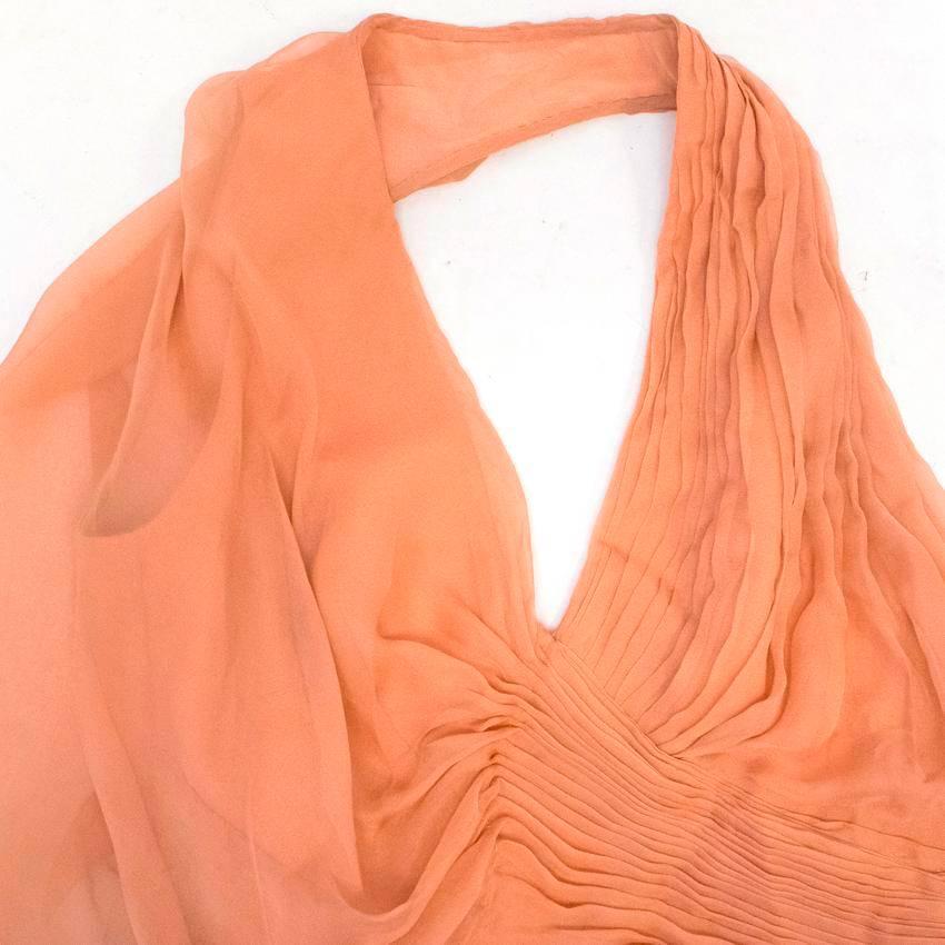 Orange Atelier Versace Blush Ruched Gown  For Sale