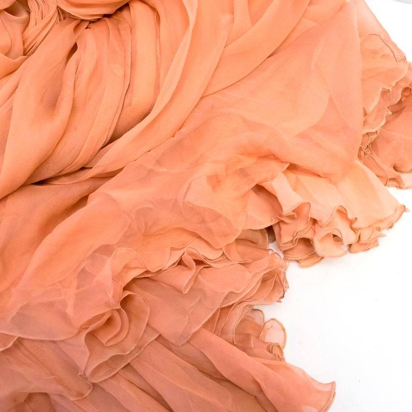 Atelier Versace Blush Ruched Gown  In Good Condition For Sale In London, GB
