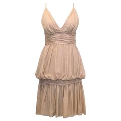 Chanel Nude Silk Ruffle Dress