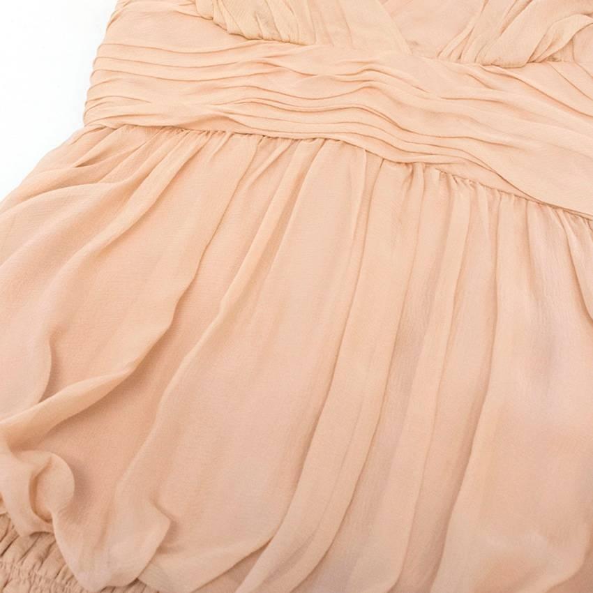 Chanel Nude Silk Ruffle Dress For Sale 1