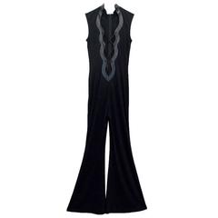 Escada Black Jumpsuit With Lace Up Front