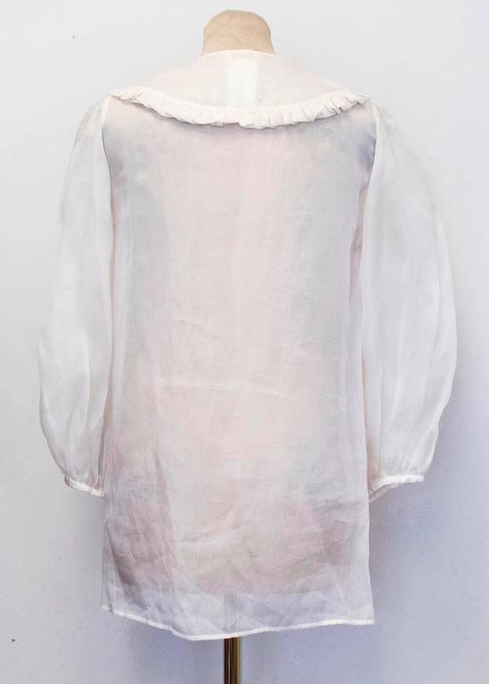 Valentino Roma Cream Silk Lace Up Blouse For Sale at 1stDibs