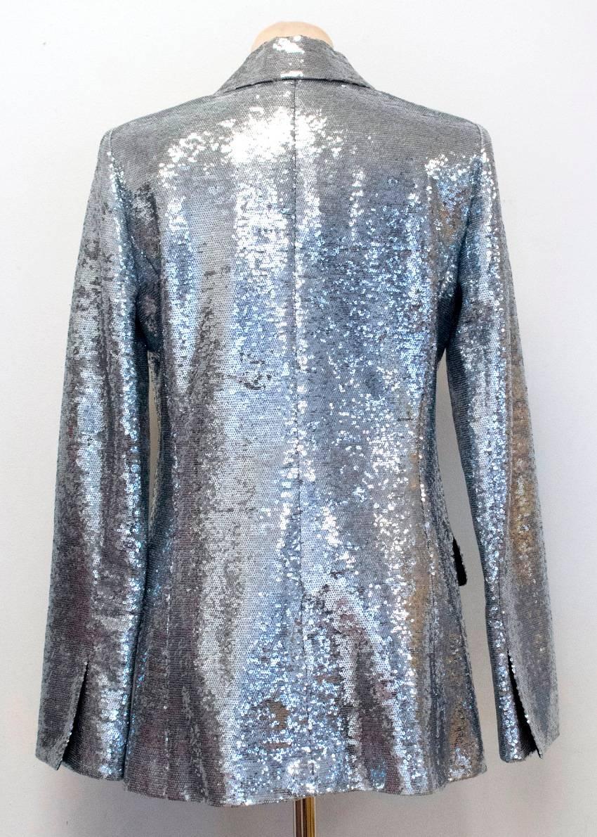 Chanel Silver Sequin Blazer S/S 2009 For Sale 2