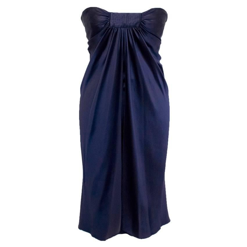  Amanda Wakeley Purple Silk Strapless Dress For Sale