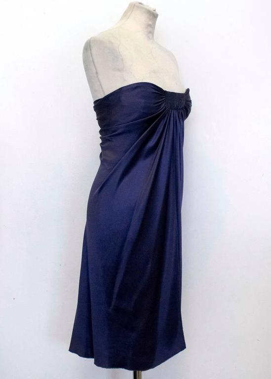 Amanda Wakeley Purple Silk Strapless Dress For Sale at 1stDibs