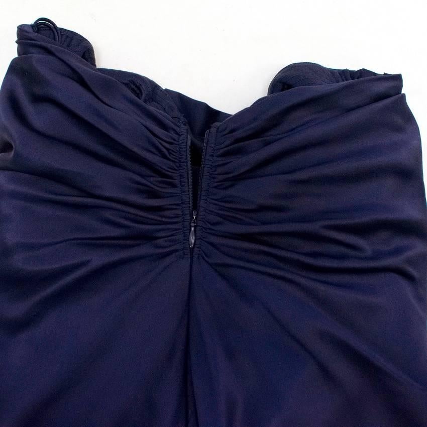 Black  Amanda Wakeley Purple Silk Strapless Dress For Sale