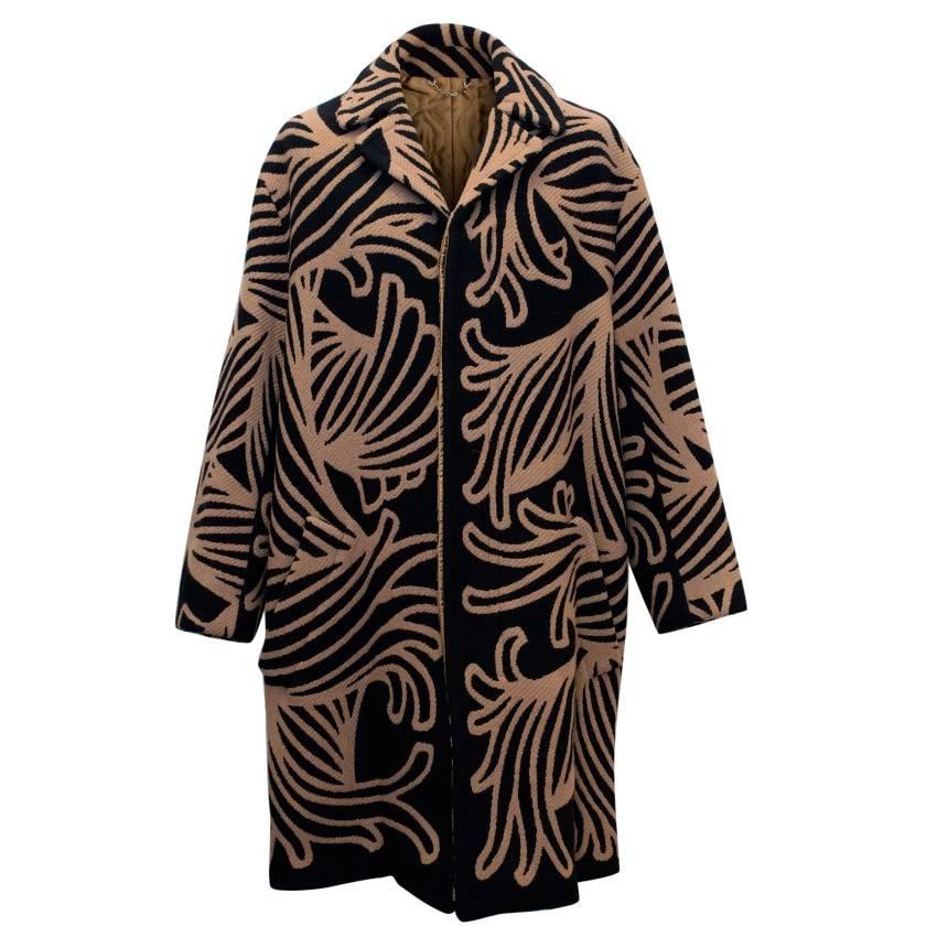 Louis Vuitton Black and Tan Printed Coat