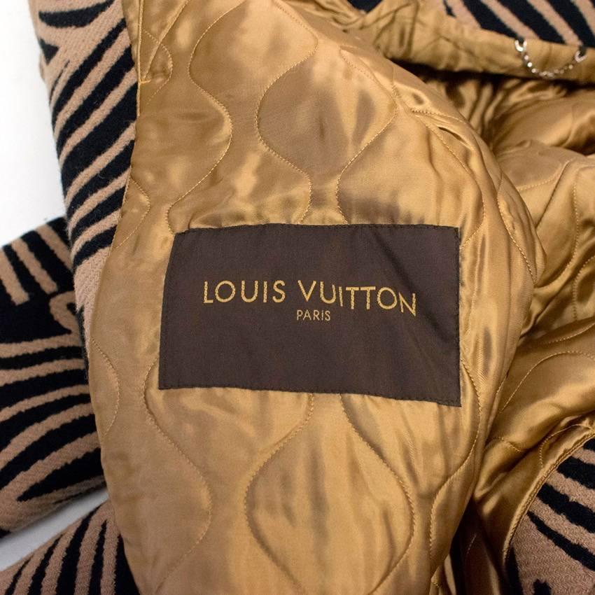 Men's  Louis Vuitton Black and Tan Printed Coat