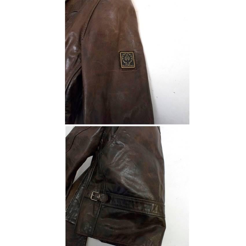 Belstaff brown leather jacket with 4 zipper pockets on the chest and on the sides. It features removable shearling on the lapel and lining.

Condition: 9.5/10

Size: XS
Size UK: 8
Size US: 4

Measurements Approx:
Shoulders: 38 cm
Sleeves: 60