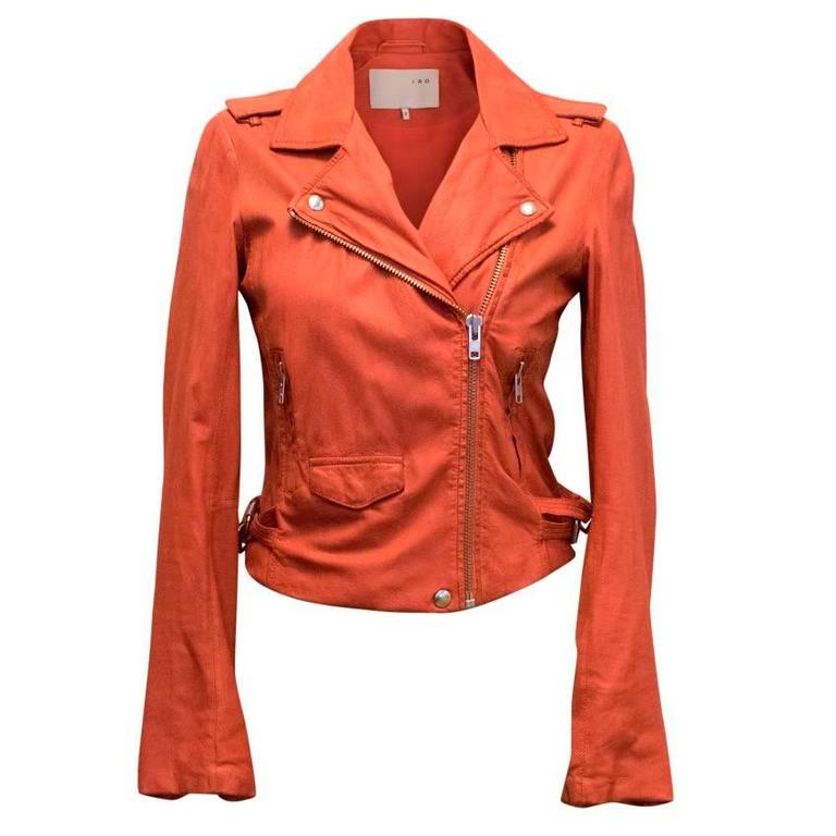 Iro Orange Leather Jacket For Sale at 1stDibs