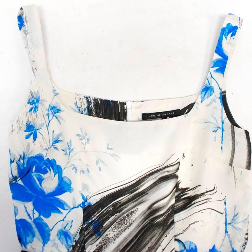 Gray  Christopher Kane Ivory Floral Patterned Dress For Sale