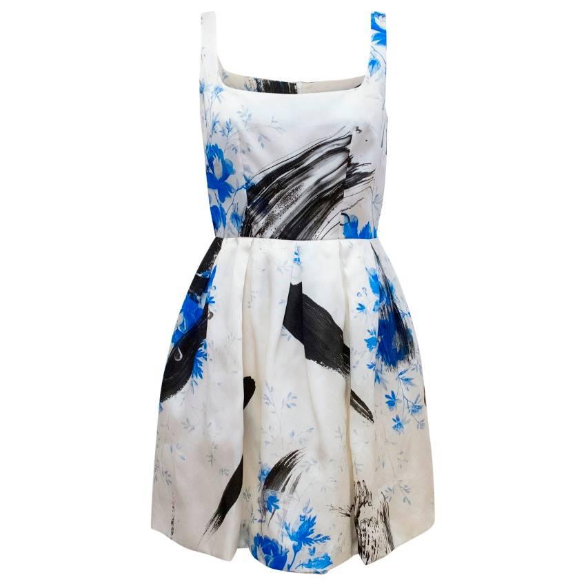 Christopher Kane Ivory Floral Patterned Dress For Sale