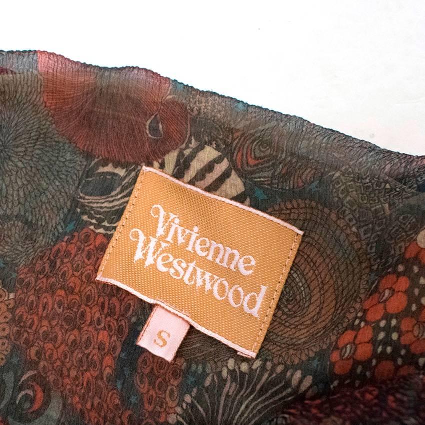  Vivienne Westwood Silk Paisley Printed Dress For Sale 2
