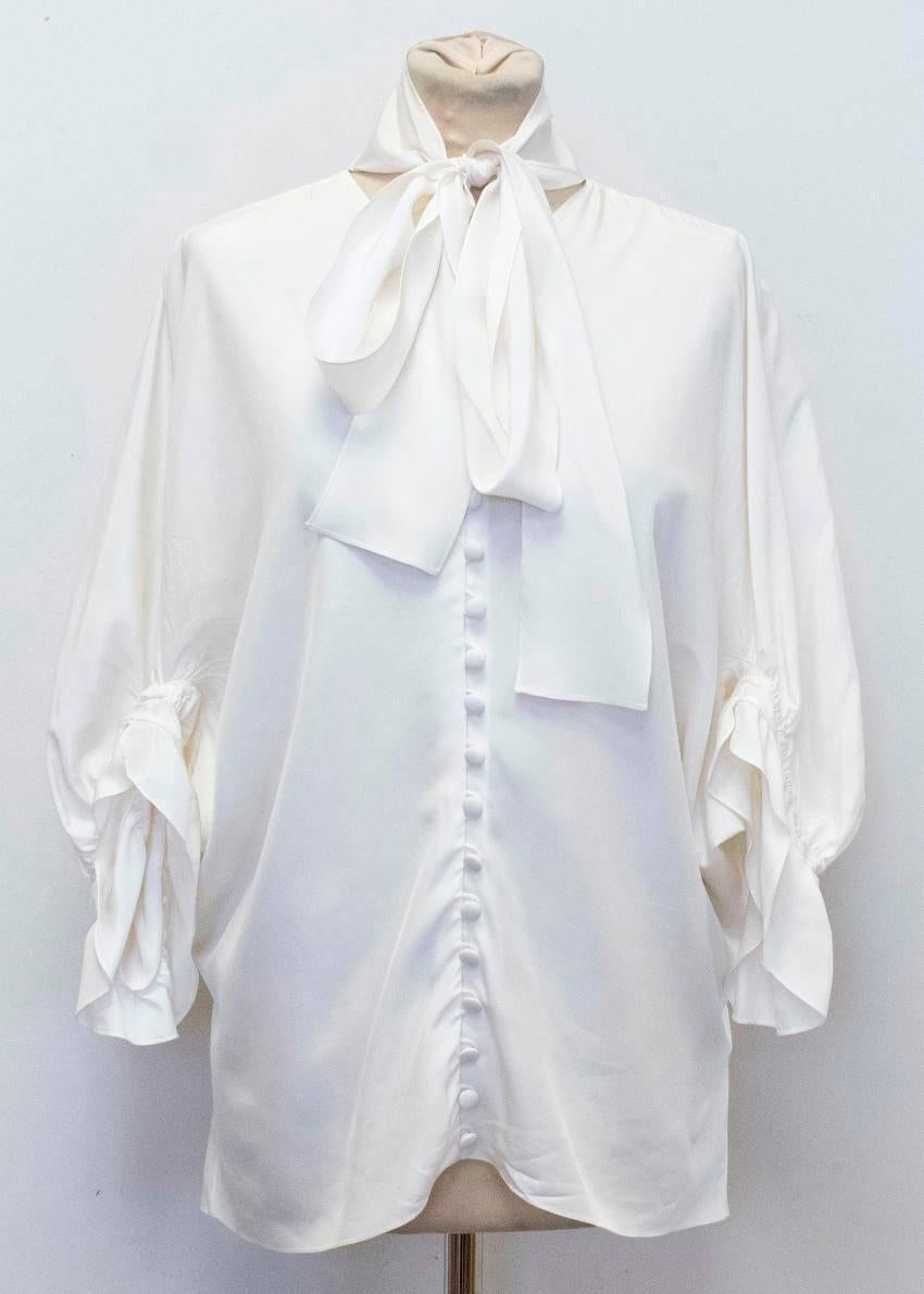 Women's  Yves Saint Laurent Cream Silk Button Down Blouse For Sale