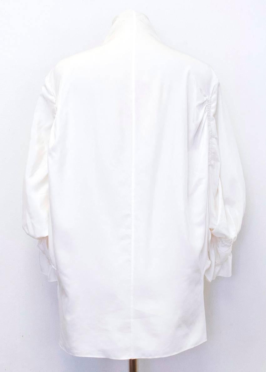  Yves Saint Laurent Cream Silk Button Down Blouse For Sale 2