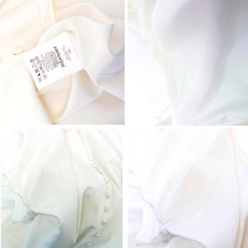  Yves Saint Laurent Cream Silk Button Down Blouse For Sale 4