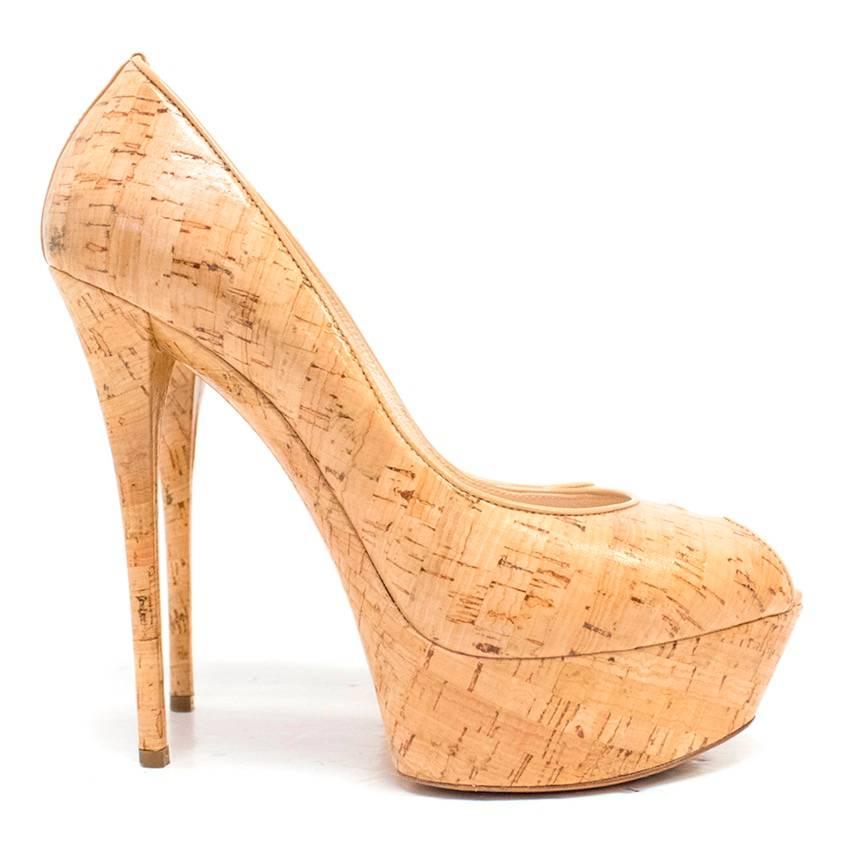 Casadei Cork Print Pumps In Excellent Condition For Sale In London, GB