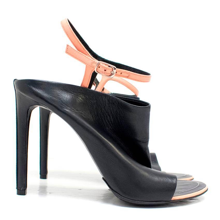  Balenciaga Spy Black Leather Sandals  For Sale 4