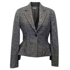 Alexander McQueen Grey Wool Peplum Blazer 6
