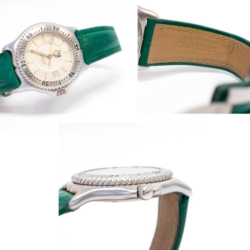 Tag Heuer 'Professional' Watch with Green Leather Strap  In Excellent Condition For Sale In London, GB